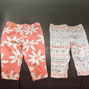Carter's Coral and White Baby Leggings